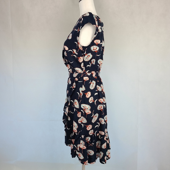 J CREW MERCANTILE Faux-wrap Ruffled Dress, Size 2 - Picture 3 of 10